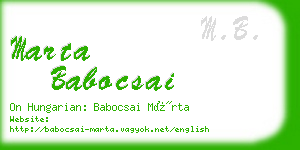 marta babocsai business card